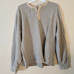 Everlane waffle knit cream oatmeal long sleeve top - Size Large